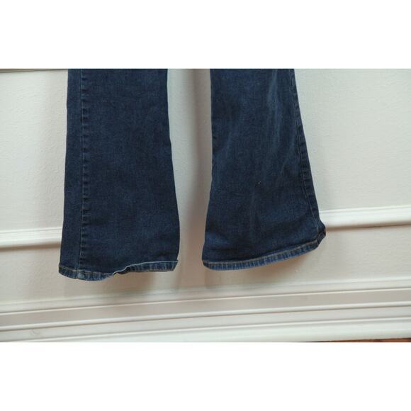 Vintage Small Denim Jumpsuit Y2K Flare Western Retro Festival Stretch Boho - Picture 13 of 15